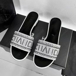 Luxury slippers channel sandals Women crystal flash sandals slippers designer high heel slippers diamond high heel slippers flat bottom beach slippers