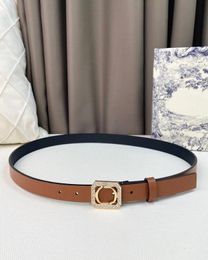 Classic Belt Cowskin Leather Belts Width 2CM Stone Needle Buckle for Man Woman Gold Sliver 10 Colour with BOX9157035