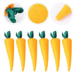 Decorative Flowers 6pcs Easter Carrot Ornaments Home Decoration Creative Toy