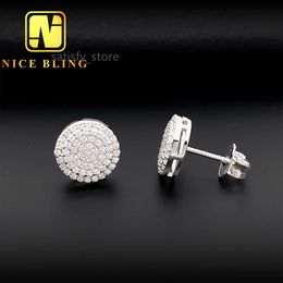 Best Selling Instock hip hop 925 Silver iced out Jewellery ear studs VVS Moissanite Diamond Men stud earrings
