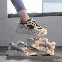 Casual Shoes Autumn Sneakers Women's Thick Bottom Spring Round Toe Breathing Female Fashion Vulcanize Chunky Platform Sports PU