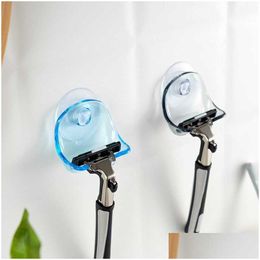 Other Bath Toilet Supplies New 1/2Pcs Washroom Wall Sucker Suction Cup Razor Hook Plastic Shaver Holder Bathroom Hanging Rack Clear St Otqks