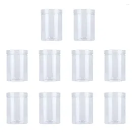 Storage Bottles 10 Pcs Clear Candy Jars Transparent Cookie Containers Lids Plastic Food Biscuit Tea Sealed