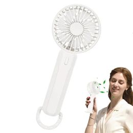 Portable Camping Fan Hand Held Personal Fans With Led Light 3 Speed Wind 2-in-1 Pocket Low Noise For Backpack Home 240422