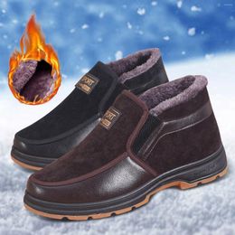 Boots Comfy Thick Bottom Shoes Men Snow Lightweight Outdoor Winter Warm Plush Lining Non-slip High Quality Waterproof Male