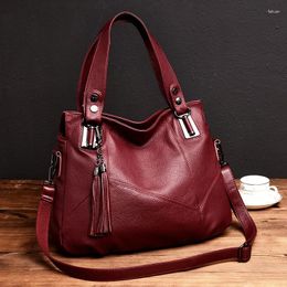 Shoulder Bags Luxurious Women Handbags High Quality Leather Casual Big Tote Brand Ladies Bag Female Messenger For 2024