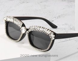 Sunglasses 2021 Crystal Luxury Diamond Oversized Women Brand Square For Female Large Frame Rhinestone Bling Glasse NX15267719