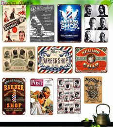 2021 Hair Cutting Retro Plaque Metal Signs BARBER SHOP Vintage Painting Wall Art Posters Cafe Bar Pub Shave Haircut Home Decor S2764775