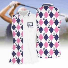 Shirts Jumeast Women Sleeveless Golf Polo Shirts 3D Printed Swing Flamingo Argyle Graphic Tee Sport Workout Light Academia Drip Clothes