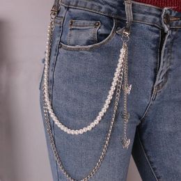 Keychains Punk Silver&gold Color Alloy Unisex Key Chain Butterfly Ring Wallet Keychain Jeans Hip-hop Pants Waist