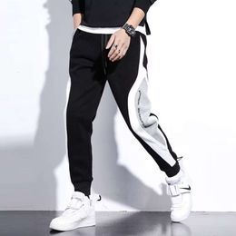 Men's Autumn and Winter New Patchwork Embroidered Personalized English Sports Leggings Casual Pants with Few Shirts, Clothing, and Sanitary Pants