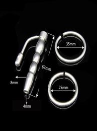 Male Stainless Steel Urethra Catheter with 2 size Cock ring Penis Sex ToyAdult GameUrethra Stimulate Dilator8909425