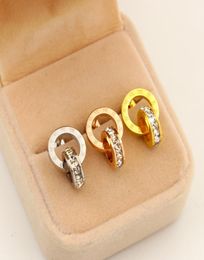 2021 316L Stainless Steel love stud earrings with little crystal earrings for women men Couples fine jewlery whole8786008