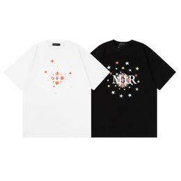 Ins Brand Luxurys Mens Designer T Shirts Amirir Shirt Flowers Stars Printing Fashion T-shirts 100% Cotton Casual Graphic Tee Short Sleeve Men Women Unisex T Shirt S-XL