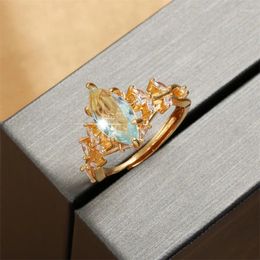 Cluster Rings MASA Light Luxury Inlaid Sky Blue Crystal Zircon For Women Niche Design High-end Fashion Simple Index Finger Ring