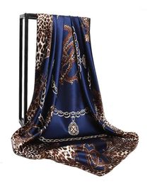 Winter designer large square scarf for women Leopard print silk foulard female neck scarves shawls and wraps poncho19117697