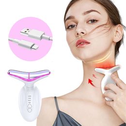 Micro-current Face Neck Lifting Beauty Device Ion LED Skin Rejuvenation Care EMS Facial Firming Vibration Massager Anti Aging