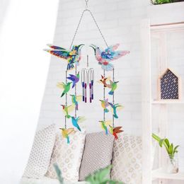 Decorative Figurines Handmade Wind Chime Weather-resistant Colourful Kit Diy 5d Full Drill Painting Set For Indoor Outdoor