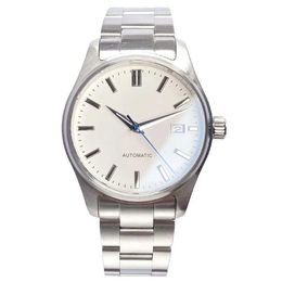 Armbanduhren Tandorio 39mm Tauchermänner S NH35 Mechaanisches Handgelenk Silber Kante 20Bar wasserdichtes Sport Uhr Stahlband Weiß Q240426