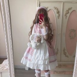 Casual Dresses Lolita Fashion Chiffon Long Sleeve Dress Mori Girl Cute Kawaii Japanese Harajuku Student Princess Sweet