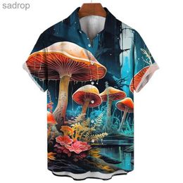 Men's T-Shirts Mens Mushroom Shirt Fashion 3D Printed Short Sleeve Summer Casual Fashion Top T-shirt Casual Street Clothing Comfortable TopXW