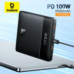 Batteries Baseus PD 100W Power Bank Fast Charging 20000mAh Digital Display Power Bank Portable External Battery For Laptops Mobile Phones