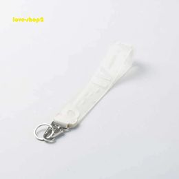 Keychains Lanyards Fashion Offs Letter Keychain White Luxury Keychain Key Chain Transparent Rubber Jelly Letter Print Men Women Canvas Keychain Camera Pendant 956