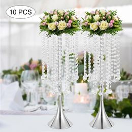 Decorative Plates 10 PCS Wedding Props Vase Table Event Party Stage Tall 21.9 Inch Trumpet Suitable For Centerpieces