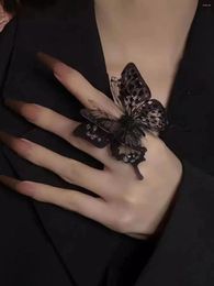 Cluster Rings Design Fashion Jewelry Pure Wind Dark Butterfly Ring Multi-layer Adjustable Ladies Cool Accessories