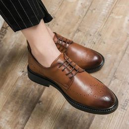 Dress Shoes Men's Formal Wear Suit Korean Style Retro Casual Leather Business Green