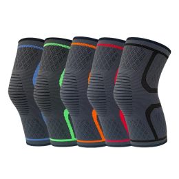 Safety 1PCS Sport Kneepad Silica Gel Nonslip Knee Pads Running Yoga Kneelet Protective Ventilation Knit Nylon High Elasticity