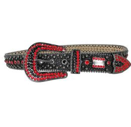 Black Glitter or Crocodil Belt Strap Material Red Rhintone Belt for B simon in 30 to 44 inch35637185904958