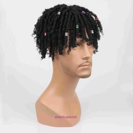 Mens short dirty braid explosive hair block street dance personality thunder ghost wig