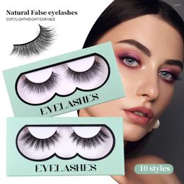 Eyelashes 1 False Pairs Natural D1617-26 Soft Cross Makeup Eyelash For Daily Dating Reusable Fake Lashes Extension Supplies 231 D67-26 23 7