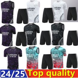 2024 2025 football training jersey pre match clothing short sleeved sportswear 23 24 adult t-shirt pocket shorts set football training jersey 1158