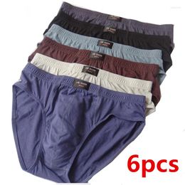Underpants 2024 Solid Factory Direct Sale 6pcs/Lot Mens Cotton Bikini Underwear Pant For Men Sexy