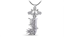 Pendant Necklaces Fans Magic Wand Jewelry Statement Women Necklace Kingdom Hearts Leather Chain Choker Game KH 3 Key Pendants Men 9534400