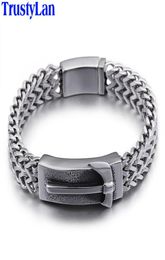 TrustyLan Punk Rocker Men039s Wrap Bracelets 2020 14MM Wide 316L Stainless Steel Hammer Bracelet For Men Armband Jewelry Wristb3080477