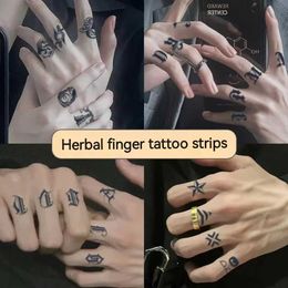 Tattoo Transfer Finger Back Herbal Juice Tattoo Stickers Waterproof Durable Semi-permanent Small Patterns Fake Tattoo Men Women Not Reflective 240427