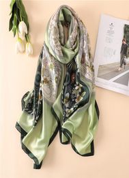 Soft Silk Scarf Women Brand Designer Pattern Silk Shawl Foulard Femme Long Muslim Hijab Scarves Bohemian Bufanda Mujer Oversize4093224