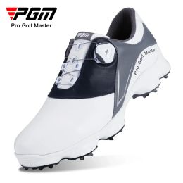 Shoes PGM Men's cowhide Golf Shoes Shoe Spikes Waterproof Casual Wear Antislip Male Sneakers Men's Sports Shoes XZ194