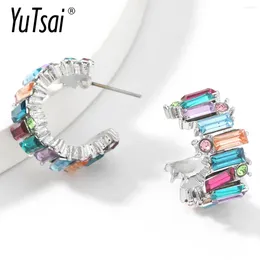 Stud Earrings YuTsai Colorful C Shape For Women Personality Square Acrylic 2 Color Letter Office Party Earring Gifts YT531