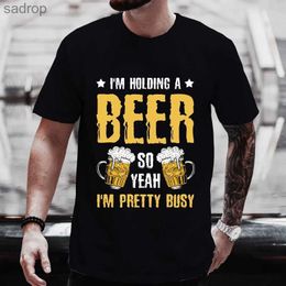 Men's T-Shirts Fashion Beer Lover Graphic T-shirt Mens Beverage Party Street Clothing 2024 Summer Beer Day Short Sleeve T-shirt Extra Large Y2k TopXW