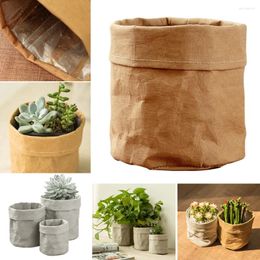 Storage Bags Waterproof Kraft Paper Bag Flowers Pots Holder Multifunction Home Reuseable Plant Pot Decoration Accessories