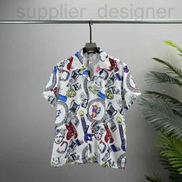 Men's Casual Shirts designer 2023 Summer New Polo Collar, Suit Short sleeved Shirt, Full Print Pattern, Fashionable and Versatile Style 7DKH