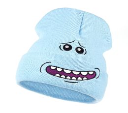 Mr Meeseeks Knitted Hats Winter Anime Caps Warm Cartoon Loveliness Beanie Outdoor Sport Skiing knit Hats Skullie6079954