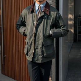 Suits Men's Pockets Windbreaker Jackets Male Slim Fashion Retro Oil Wax Outwear Windproof Warm Thick Cotton Coats Clothing Cazadora