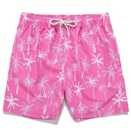 Mens Plus Size Coconut Tree Shorts Pants Holiday Drawstring Sports Short Summer Beach Flamingo Print Couple 240424