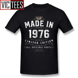 Men's T-Shirts Mens T-shirt Design Made in 1976- All Original Parts 1976 Birthday Limited Edition Mens Round Neck T-shirtXW