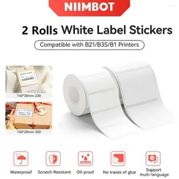 Niimbot 2Rolls White Square Round Label Paper Self-Adhesive Stickers Thermal For B1/B21/B3S Printer Waterproof